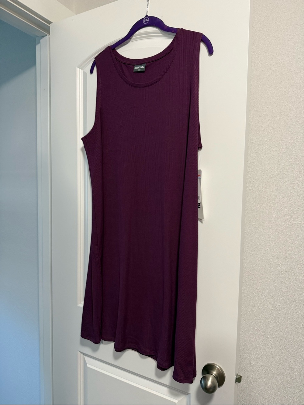 Sleeveless Swing Dress in Deep Plum